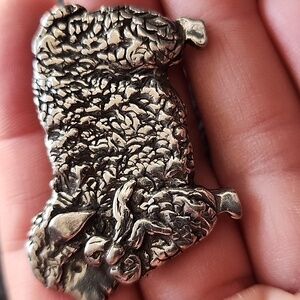 VTG Pewter Silver Sheep Brooch